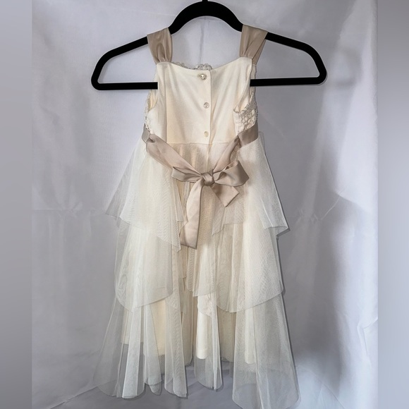 Biscotti Cream and Beige Dress Kids Size 6 - Picture 4 of 5